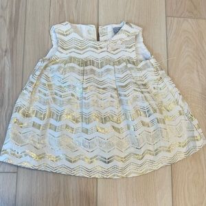 TAHARI baby girl gold dress